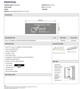 EC100126 - HALO LIT CHANNEL LETTER WITH BACKER FOR Signarama