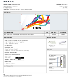 EC100141 - Face Lit Channel Letters With Backer For Signarama Philly - Remaining Balance (50%)