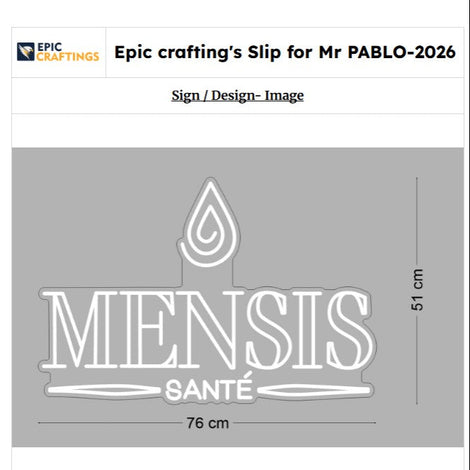 MENSIS Custom neon sign for Mr PABLO