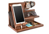 Wooden Phone Docking Station Ash Key Holder, Wallet Stand and Watch Organizer