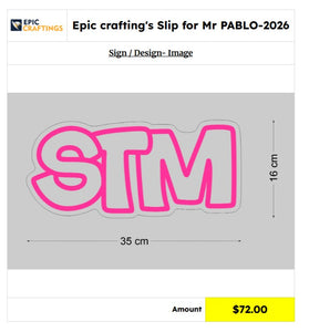 STM Custom neon sign for Mr PABLO