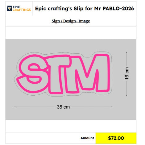 STM Custom neon sign for Mr PABLO
