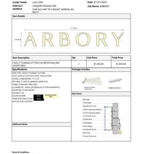 (EC10976) FACELIT CHANNEL LETTERS For Meyer Sign and Advertising (50% Deposit)
