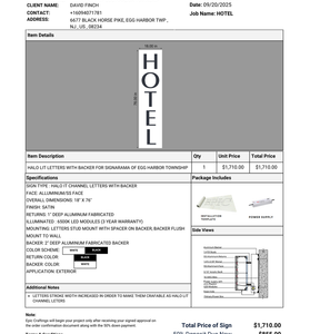 (EC11376)  Halo lit Letters with backer For Signarama of Egg Harbor Township (50% Deposit )
