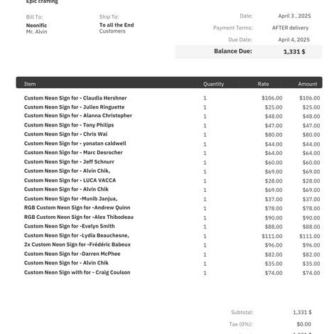 Custom Neon signs for Neonific