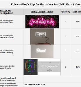 Custom neon sign MR ALVIN ( Neonific )