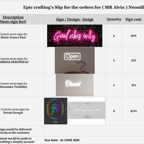 Custom neon sign MR ALVIN ( Neonific )