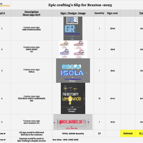 Custom neon signs for Mr. Braxton