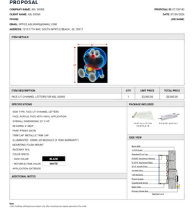 EC100142 - Face Lit Channel Letters For Asl Signs - Full Payment