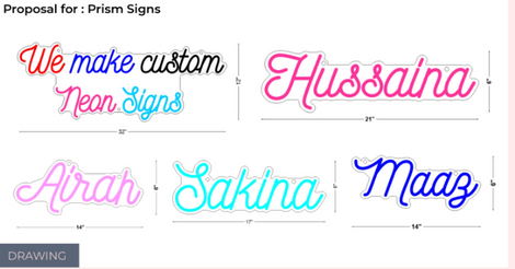 custom neon signs for Mr. Ali