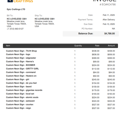 Custom Neon and BS for Mr. KC