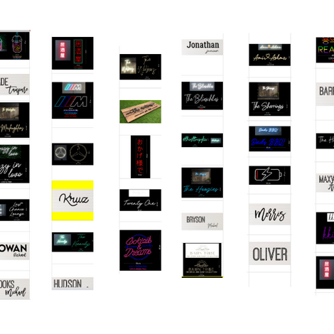 custom neon and wooden signs for Mr. George